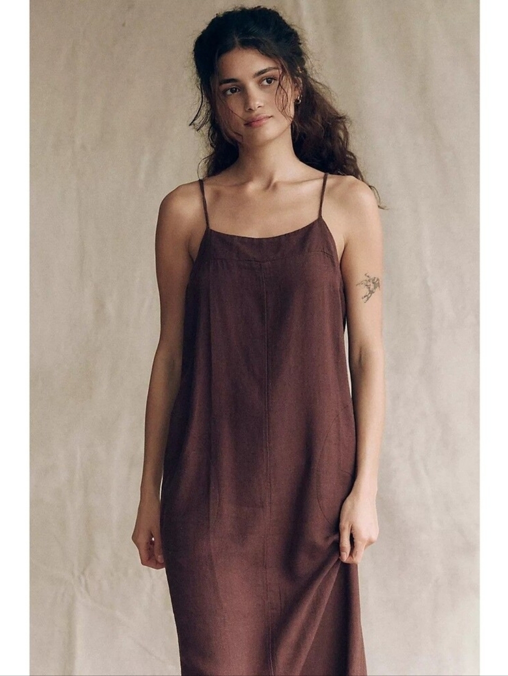 Free People Free-est Aspen Linen Maxi Dress Cami Sleeveless Slip XS NWT - Picture 3 of 11